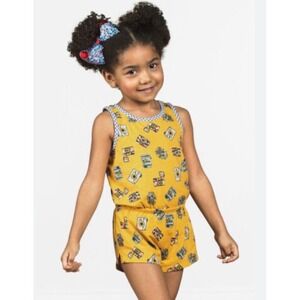 NWT Matilda Jane Girls 10 Snapshots Of You Yellow Camera Print Romper Boho Fun